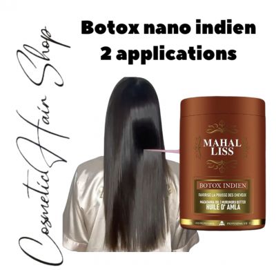 Botox nano indien 200gr enrichi à l'huile d'Amla et huile ricin Mahal Liss® [2 applications (reconditionné)]