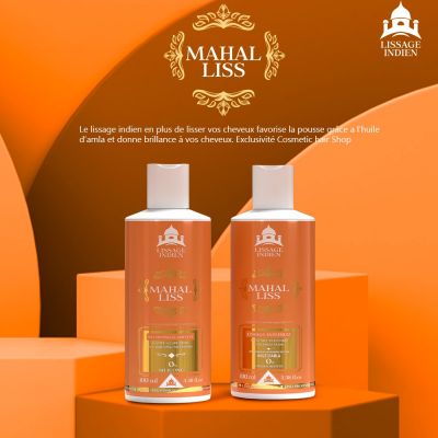 Kit Lissage Indien Mahal Liss® à l'huile d'Amla et Huile de Ricin 100ML. 
