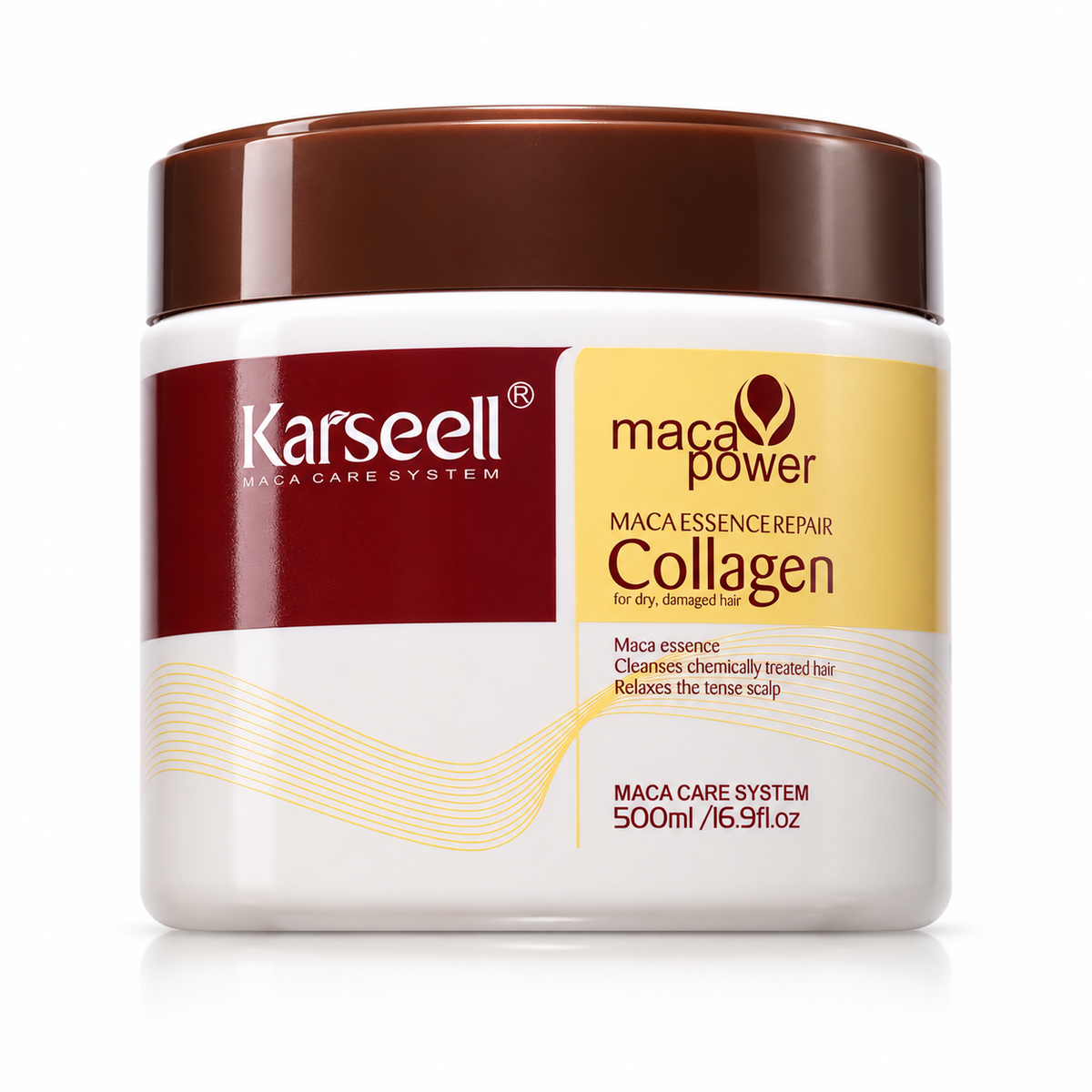 Masque capillaire Karseell Maca Power Collagen 500 ml pour cheveux secs et abîmés