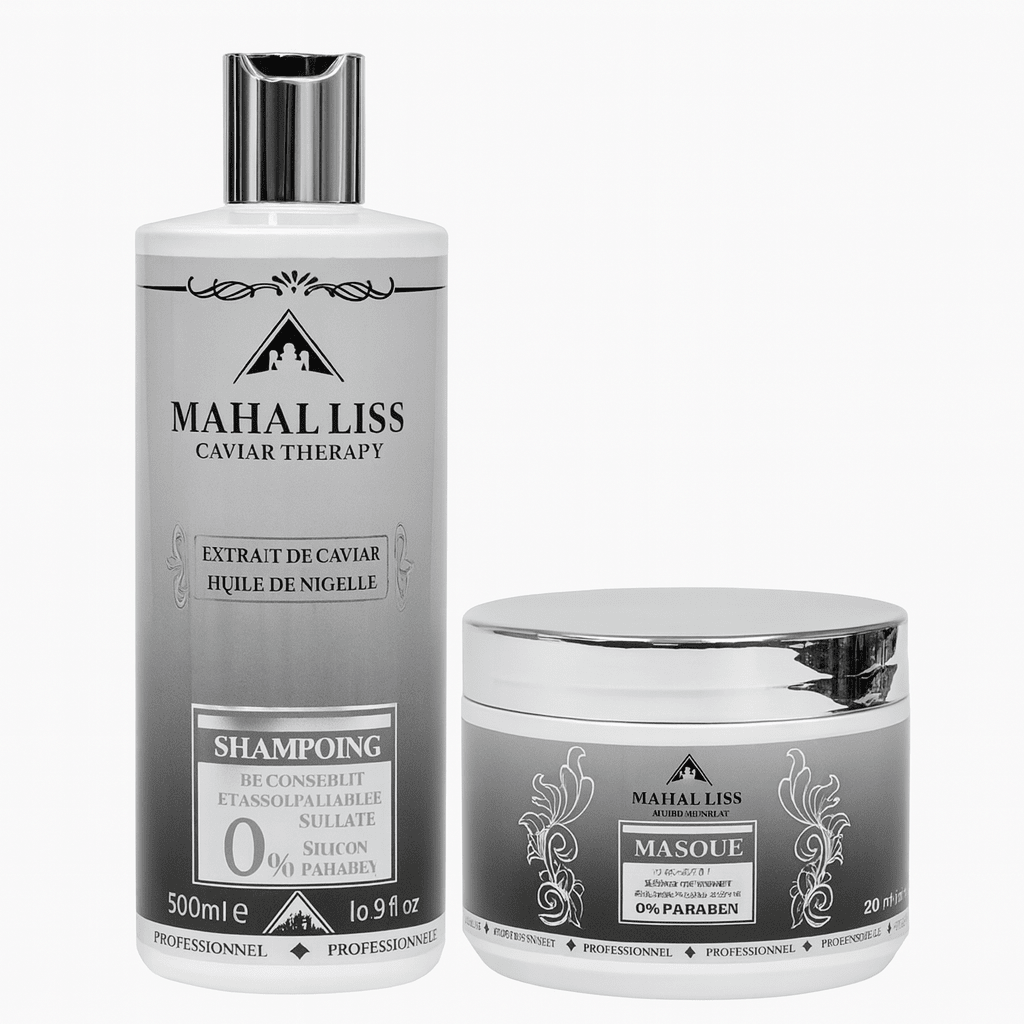 Shampooing & Masque Caviar Therapy Mahal Liss - Duo nutrition intense extrait de caviar
