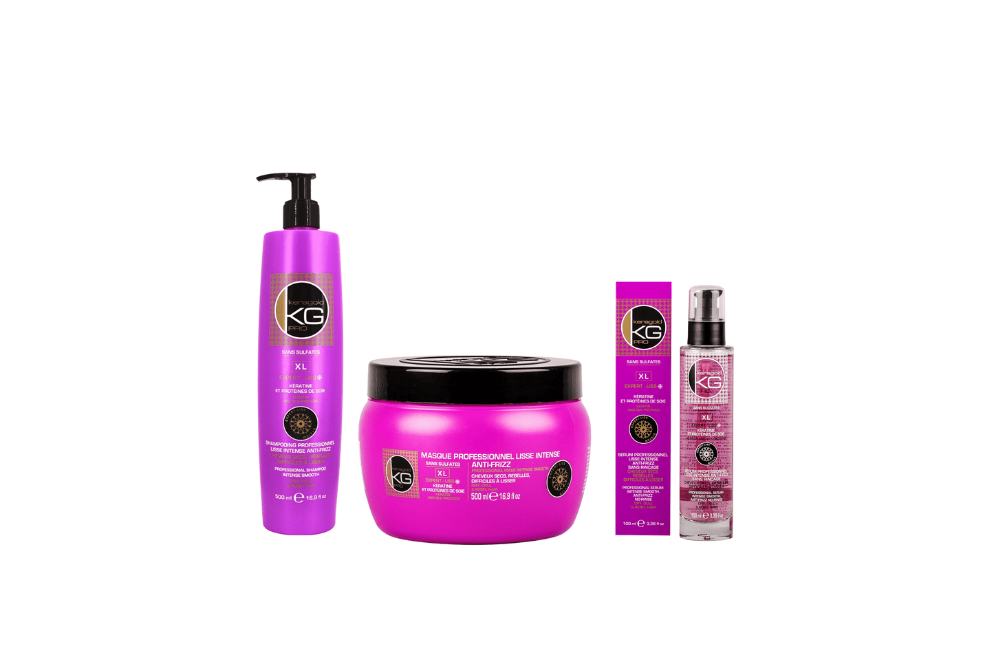 Kit Soin Profond Keragold
Kératine & Protéine de Soie
Sans Sulfate
