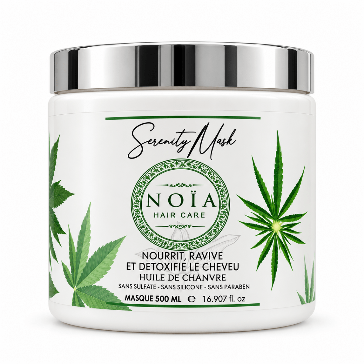 Masque Serenity NOÏA Hair Care 500 ml nourrissant à l'huile de chanvre, sans sulfate ni silicone