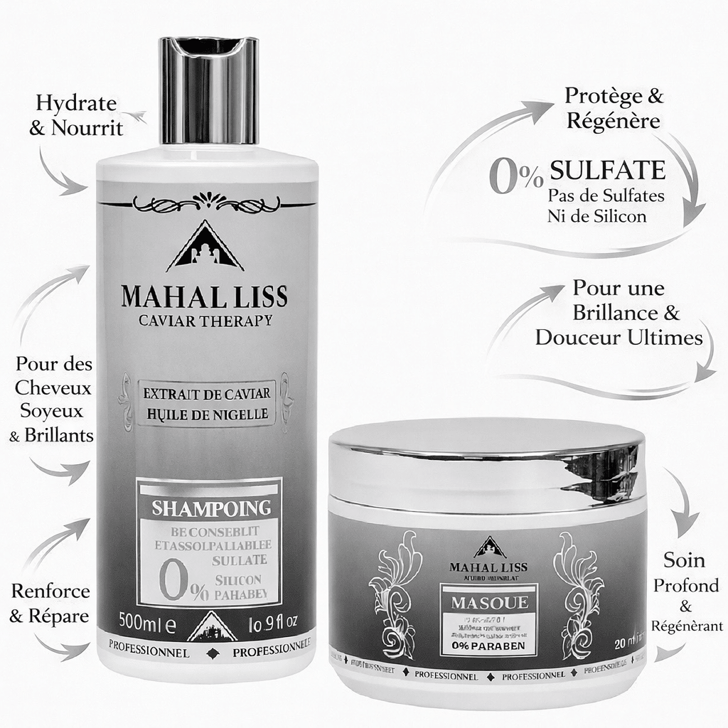 Shampooing sans sulfate Caviar Therapy - Extrait de caviar et huile de nigelle
